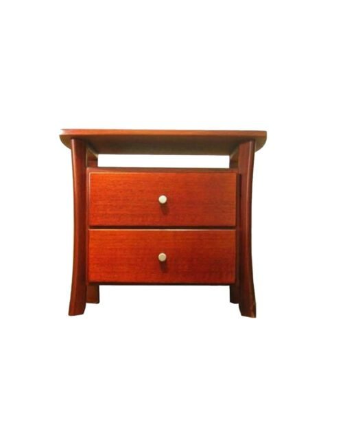 Amina bedside table with curve legs and edges