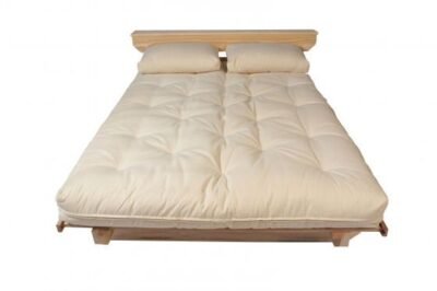 Mid-set futon base with mattress
